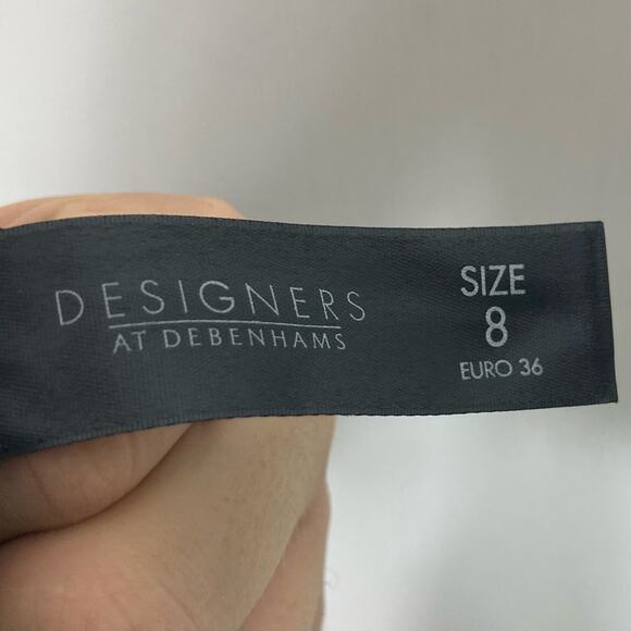 NWOT BEN DE LISI Dress UK8/US4 Black One-Shoulder Jeweled-Ring Pleated Faux-Wrap - Picture 10 of 10